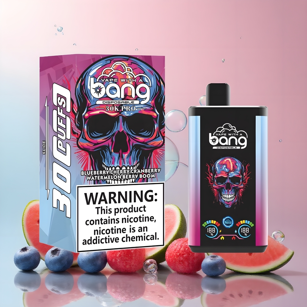 Partihandel Sverige Bang 30K Pro 30000 Puffs Blåbär Körsbär Tranbär & Vattenmelon Bär Boom Dual-Smak System 36ml