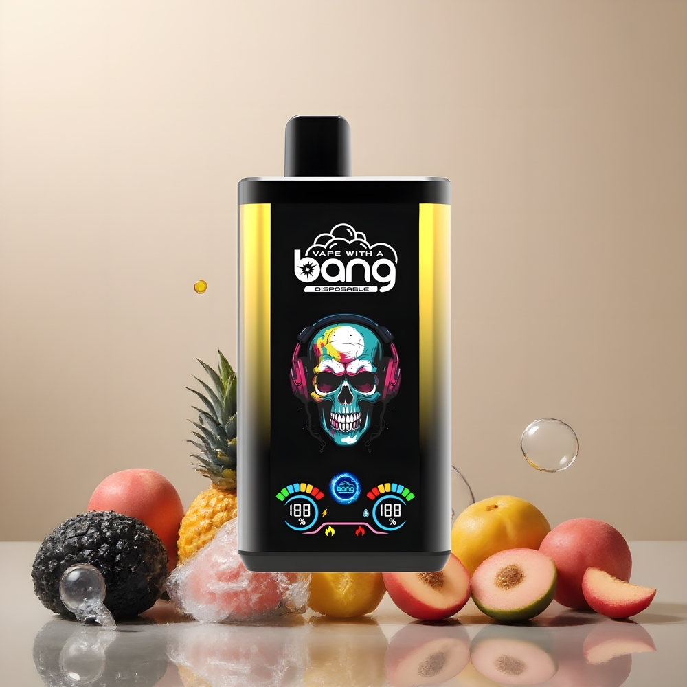Partihandel Sverige Bang 30K Pro 30000 Puffs Svart Drake Is & Mango Ananas Persika Dual-Smak System 36ml