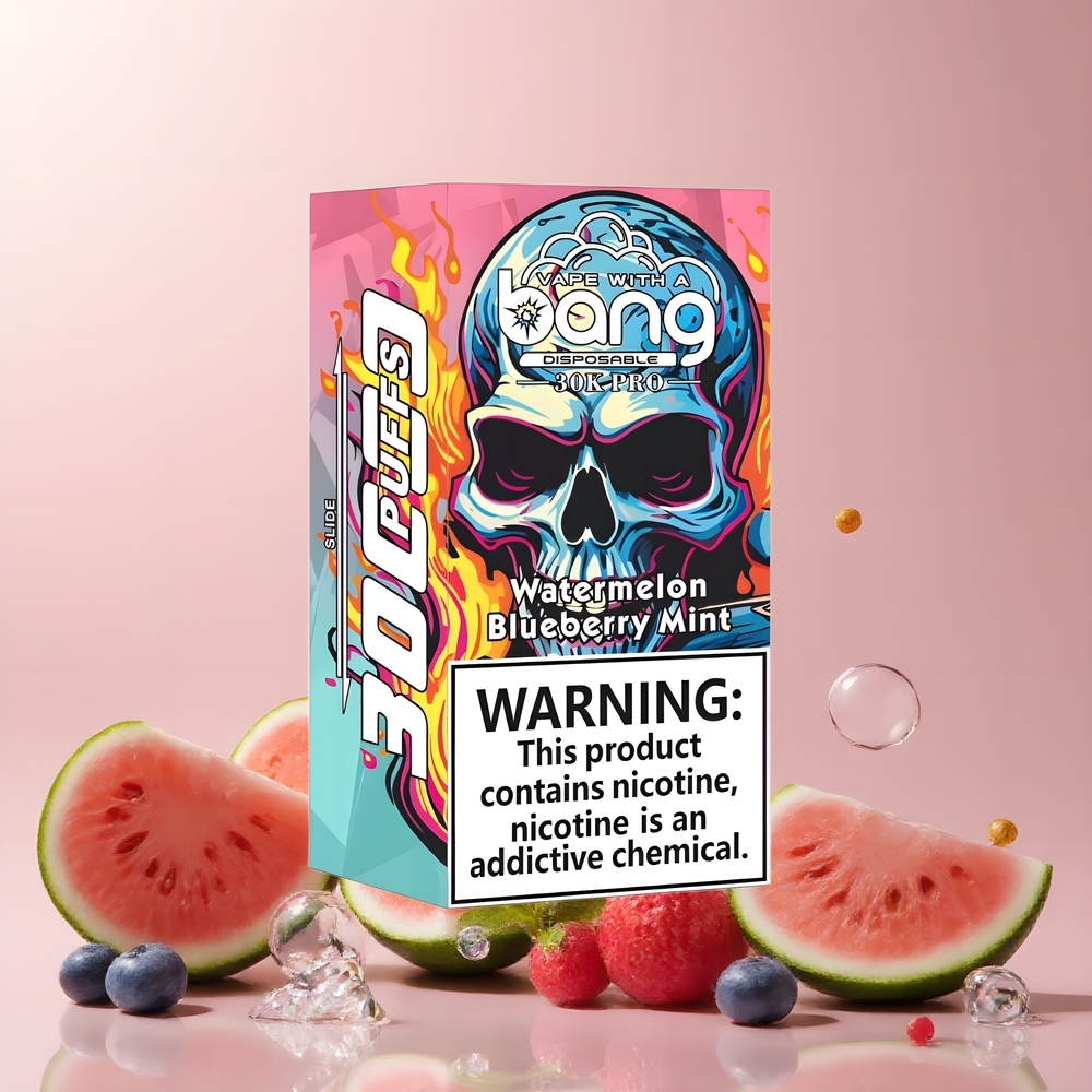 Partihandel Sverige Bang 30K Pro 30000 Puffs Vattenmelon & Blåbärsmint Dual-Flavor 36ml