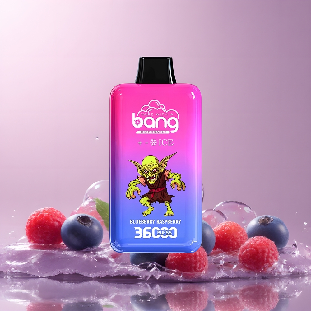 Partihandel Sverige Bang 36000 Ice Level Engångsenhet Blåbär Hallon 36000 Puffar 36ml