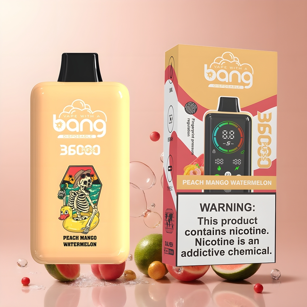Partihandel Sverige Bang 36000 Power Engångs Vape Persika Mango Vattenmelon 36ml 5%