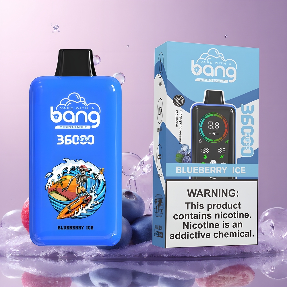 Partihandel Sverige Bang 36000 Power Engångsvape Blåbär Is 36ml 850mAh 5%