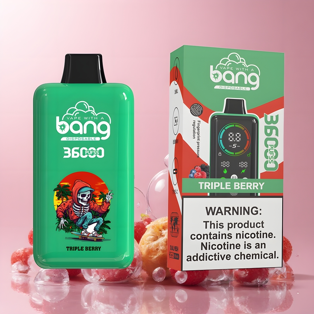 Partihandel Sverige Bang 36000 Power Kraft Engångs Vape Tre Bär 36ml Puffar 5%