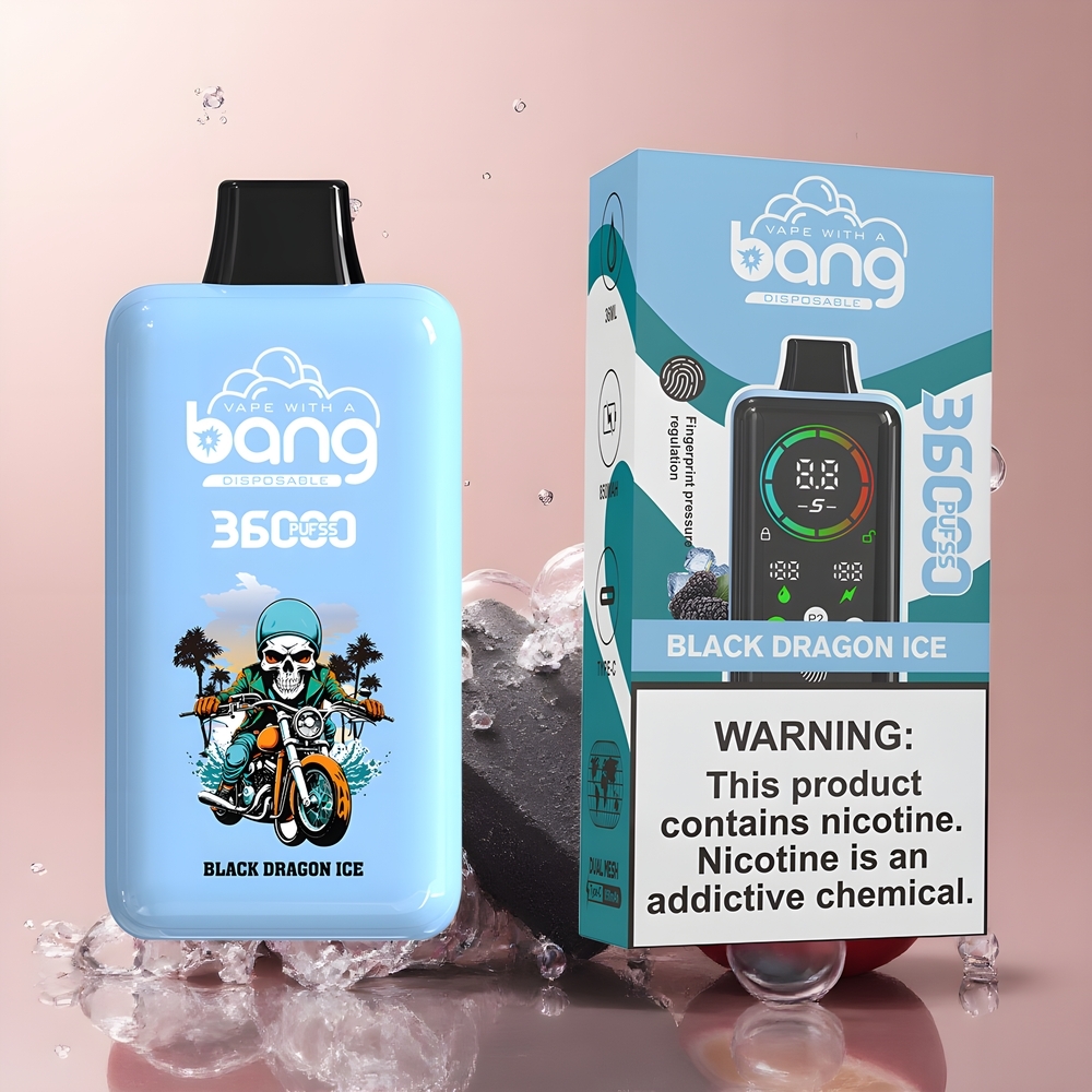 Partihandel Sverige Bang 36000 Power Vape Svart Drake Is 36ml 5% 850mAh