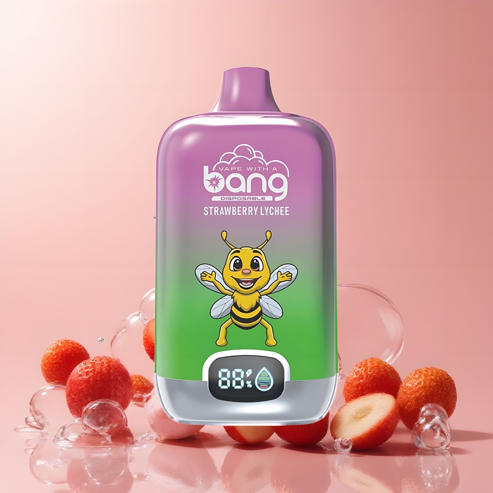 Partihandel Sverige Bang Digital Box 15000 Puffs Jordgubb Litchi 15ml Typ-C 550mAh Digital Display 0-5% Nikotin
