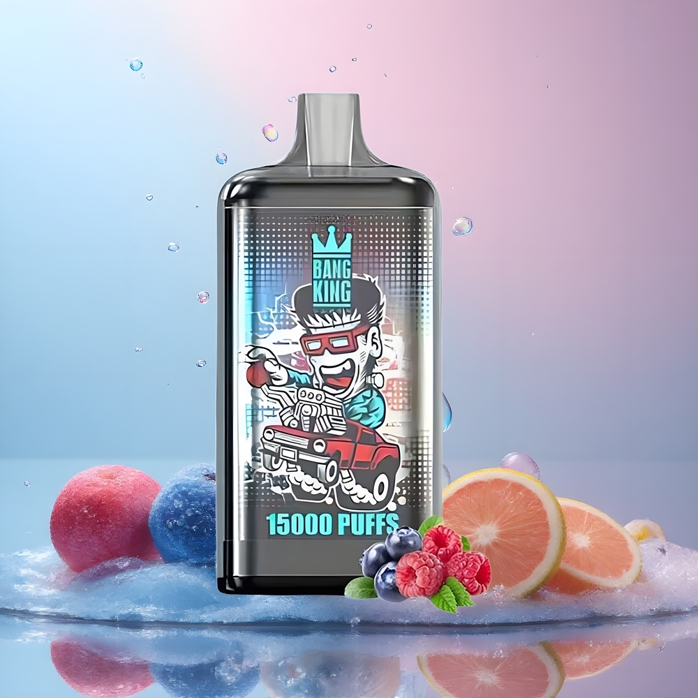 Partihandel Sverige Bang King 15000 Puffs Blå Hallon Is 21ml 550mAh