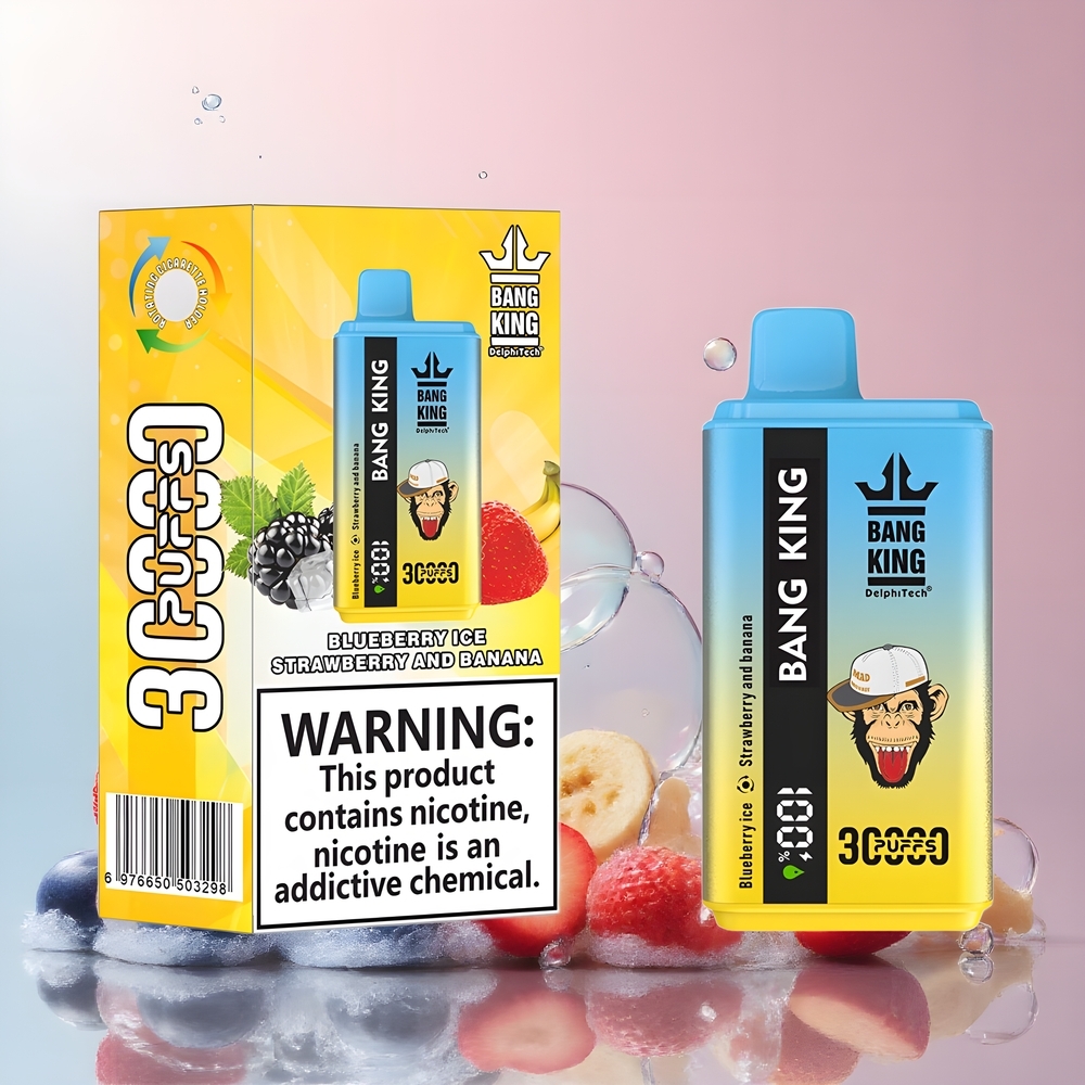 Partihandel Sverige Bang King 30000 Puffs 36ml 550mAh Blåbär Is Jordgubb Och Banan