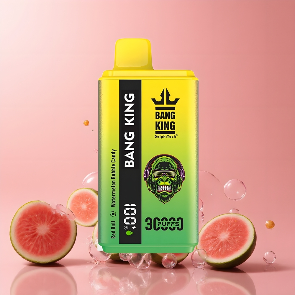 Partihandel Sverige Bang King 30000 Puffs 36ml Röd Tjur Vattenmelon Bubbla Godis Typ-C
