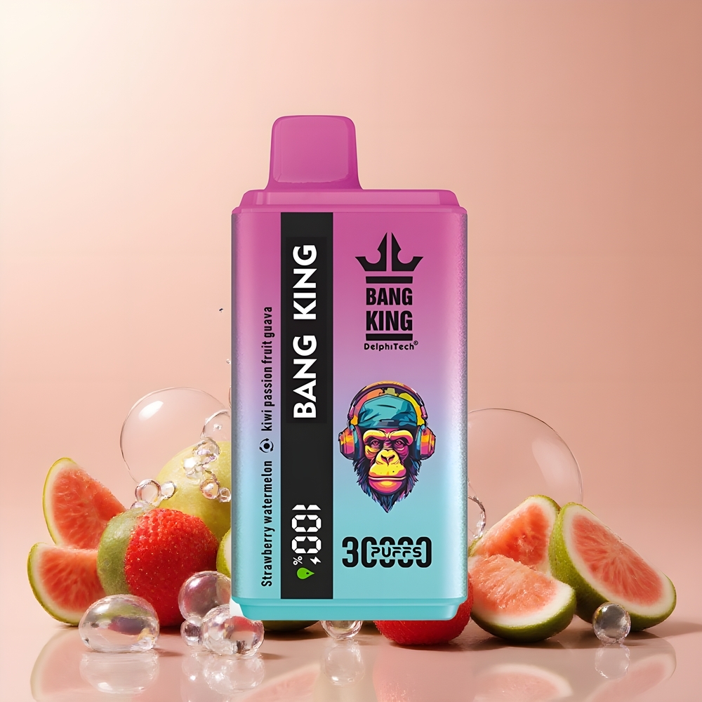 Partihandel Sverige Bang King 30000 Puffs Jordgubb Vattenmelon Kiwi Passionsfrukt Guava 36ml 550mAh Type-C