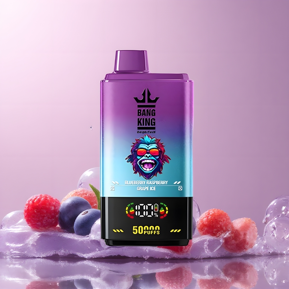 Partihandel Sverige Bang King 50000 Blåbär Hallon Druva Is 50ml 850mAh