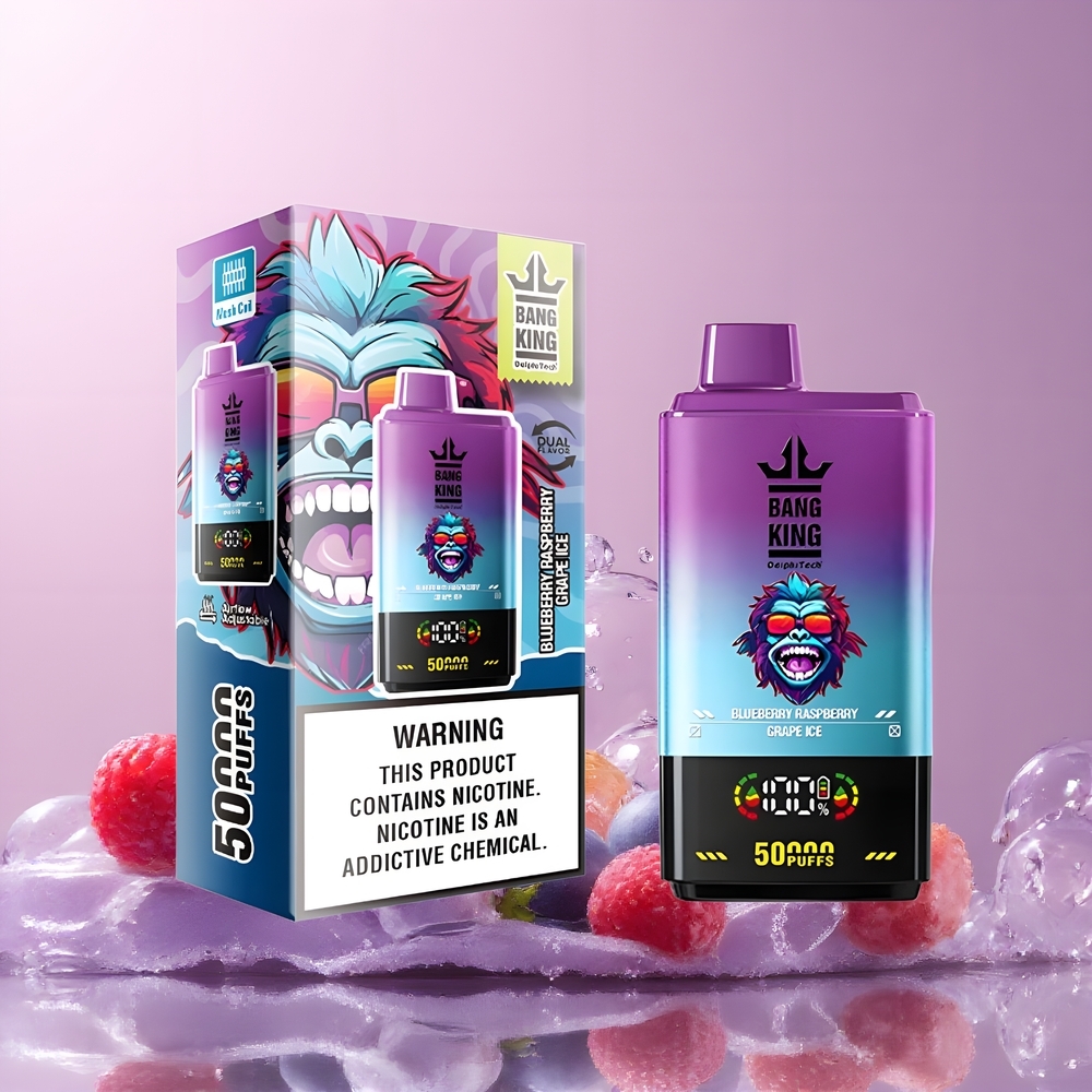 Partihandel Sverige Bang King 50000 Blåbär Hallon Druva Is 50ml 850mAh