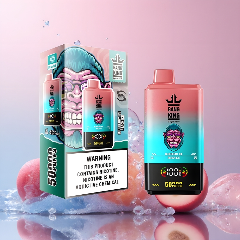 Partihandel Sverige Bang King 50000 Blåbär Is Persik Is 50ml 850mAh Type-C Mesh