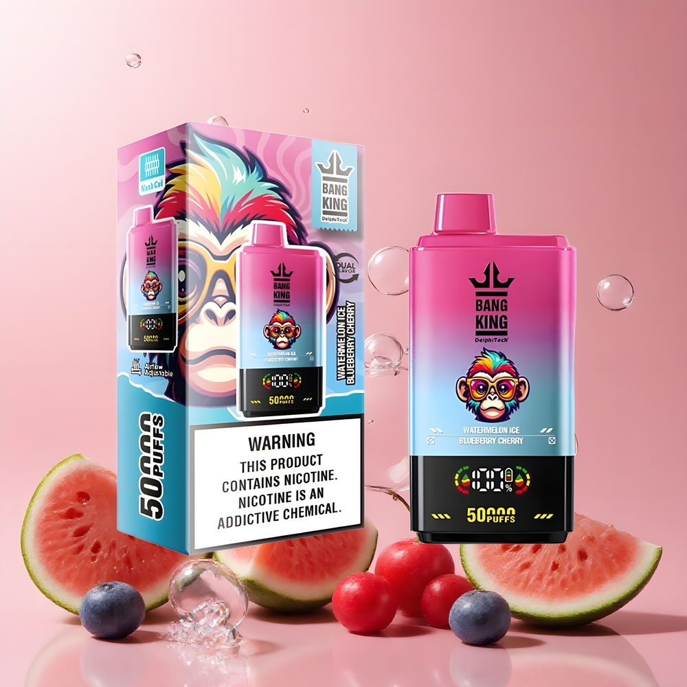 Partihandel Sverige Bang King 50000 Enkelvape Vattenmelon Blåbär Körsbär 50ml 850mAh