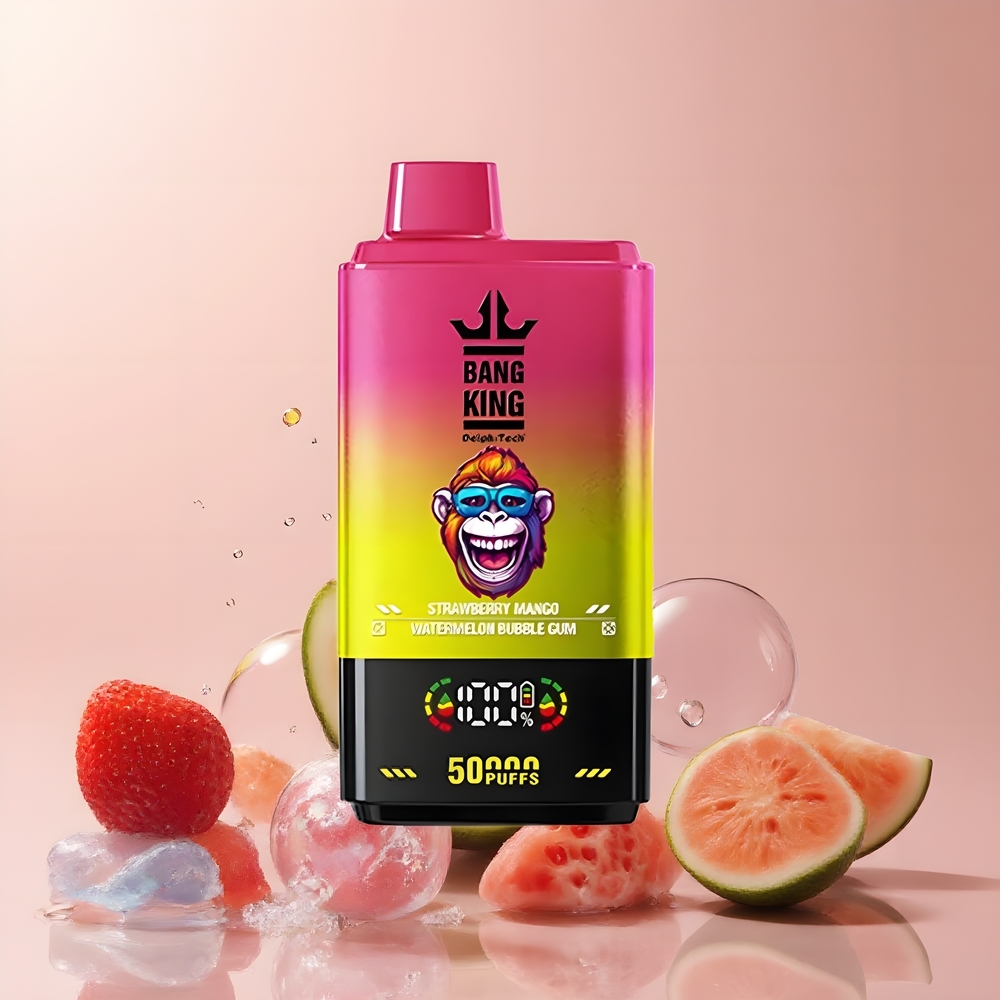 Partihandel Sverige Bang King 50000 Jordgubb Mango Vattenmelon Tuggummi 50ml 850mAh