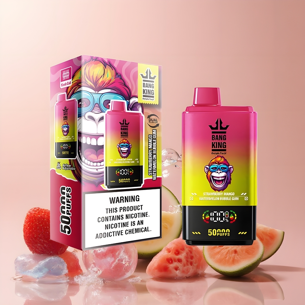 Partihandel Sverige Bang King 50000 Jordgubb Mango Vattenmelon Tuggummi 50ml 850mAh