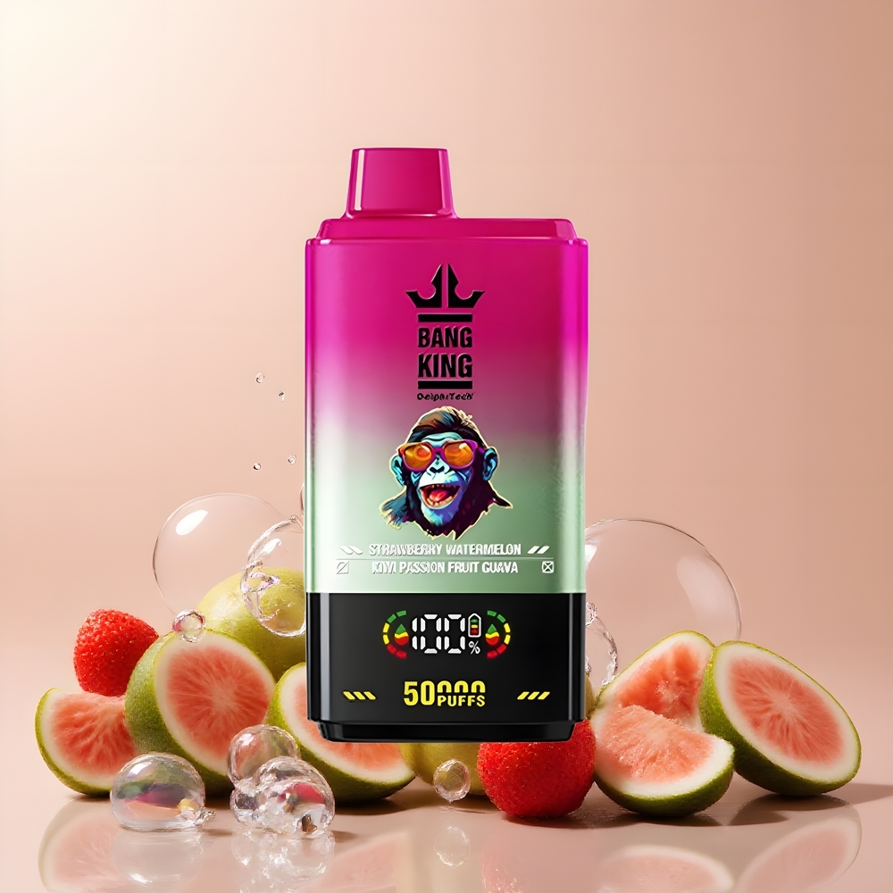 Partihandel Sverige Bang King 50000 Jordgubb Vattenmelon Kiwi Passionsfrukt Guava 50ml 850mAh Type-C