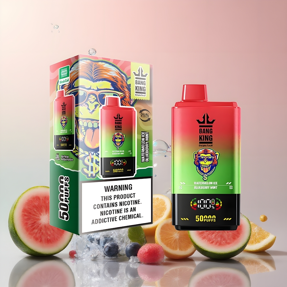 Partihandel Sverige Bang King 50000 Puffar 50ml Vattenmelon Blåbär Mynta Vape