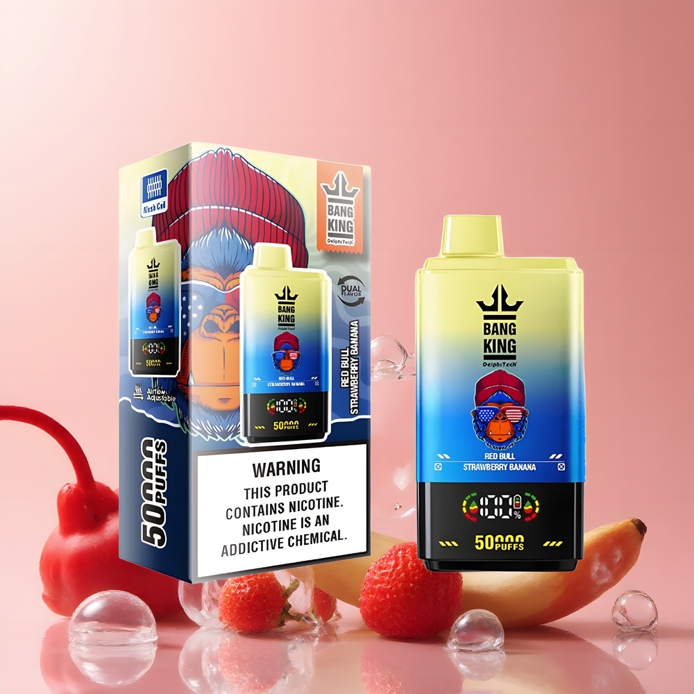 Partihandel Sverige Bang King 50000 Röd Tjur Jordgubb Banan 50ml 850mAh Type-C