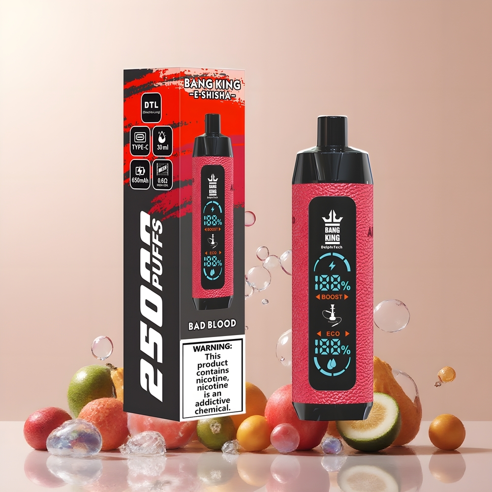 Partihandel Sverige Bang King Shisha 25000 Puffs 30ml 5% Bad Blod