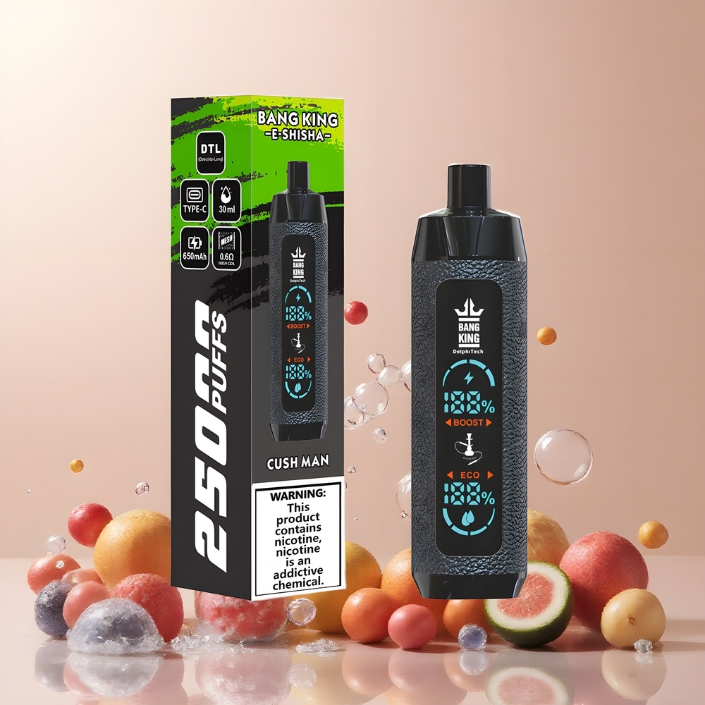 Partihandel Sverige Bang King Shisha 25000 Puffs 30ml Typ-C 650mAh Mesh Cush Man
