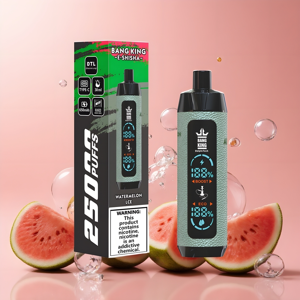 Partihandel Sverige Bang King Shisha 25000 Puffs 30ml Vattenmelon Is Type-C 650mAh