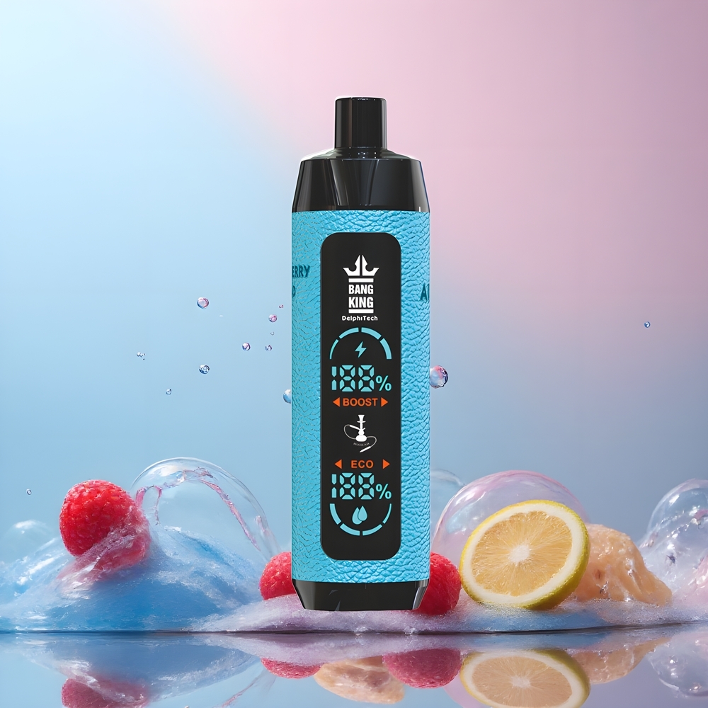 Partihandel Sverige Bang King Shisha 25000 Puffs Blå Hallon Citron 30ml