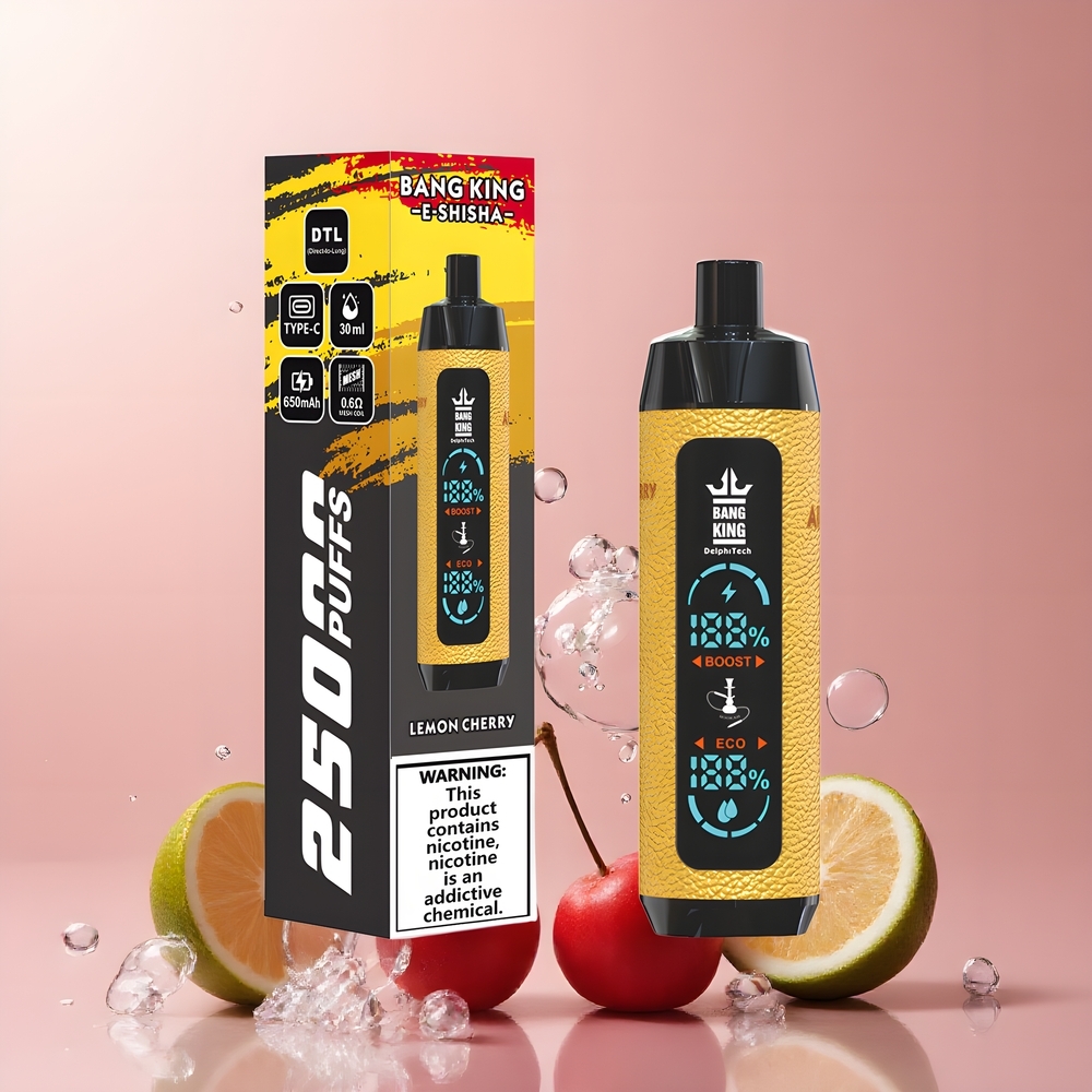 Partihandel Sverige Bang King Shisha 25000 Puffs Citron Körsbär 30ml 5%