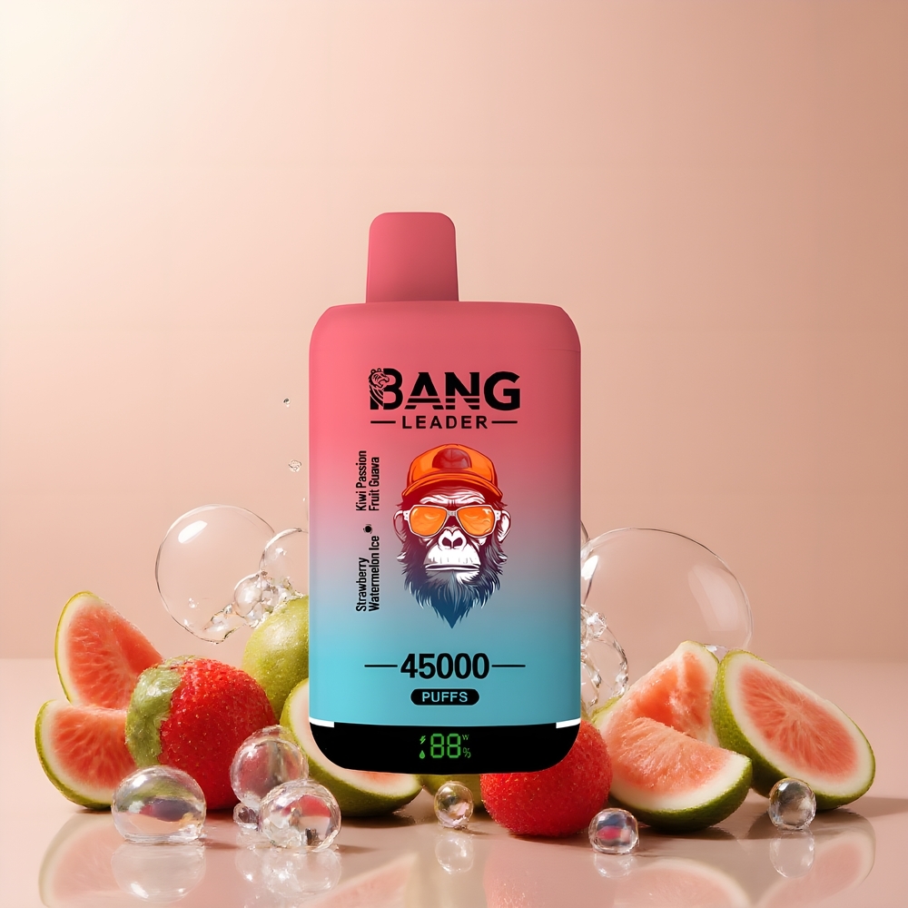 Partihandel Sverige Bang Leader 45000 Puffar 5% Nikotin Smart Skärm Jordgubb Vattenmelon Kiwi Passionsfrukt Guava