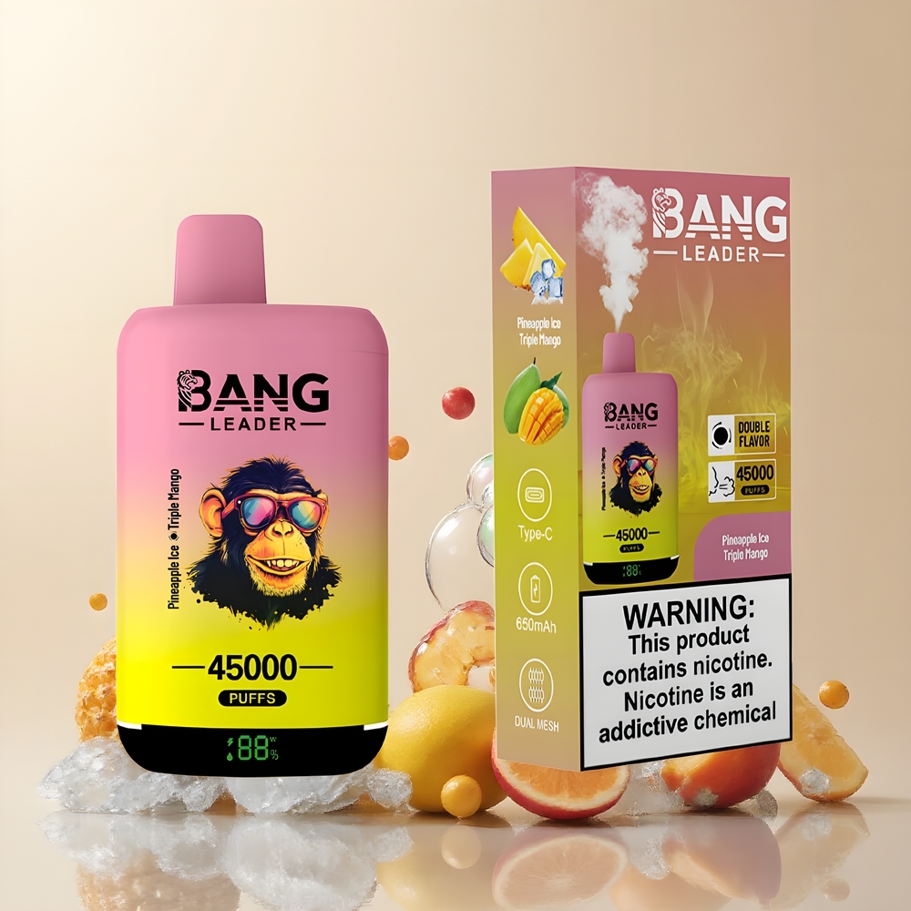 Partihandel Sverige Bang Leader 45000 Puffs Smart Skärm Ananas Is Trippel Mango