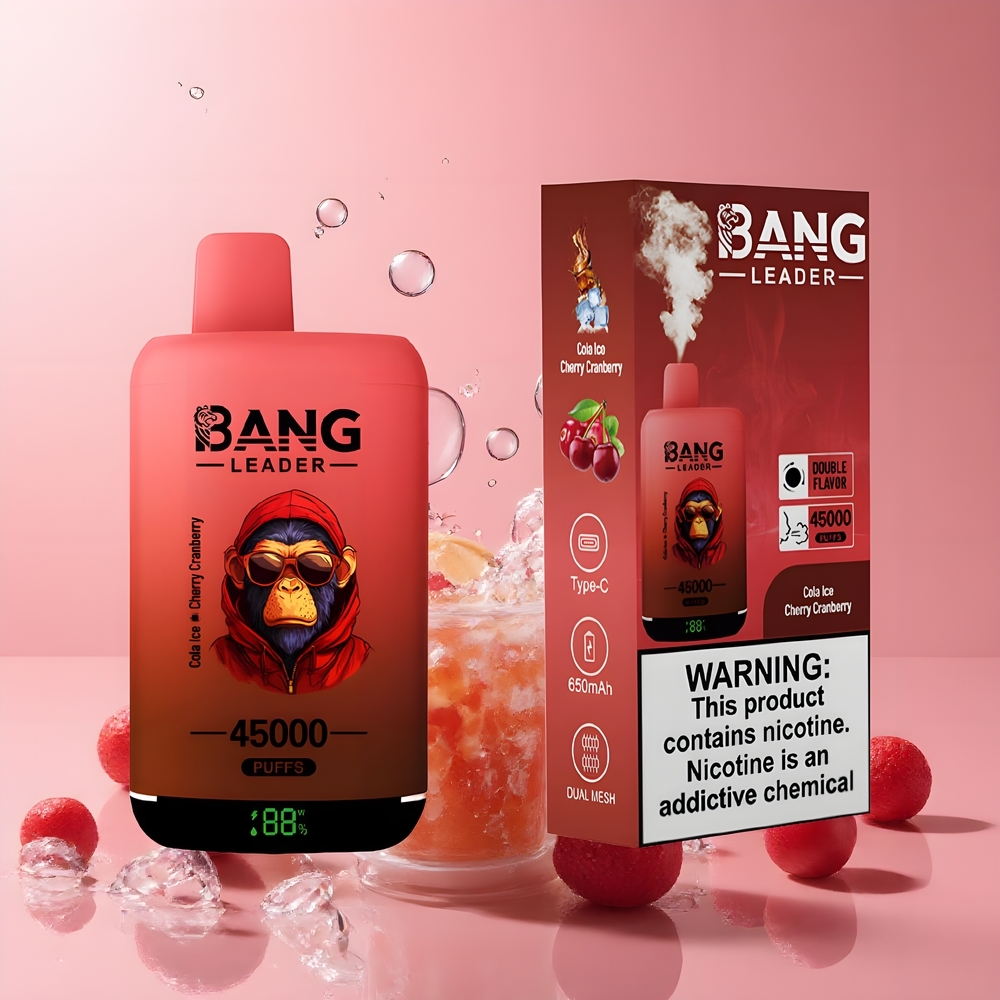 Partihandel Sverige Bang Leader 45000 Puffs TwinSmak Nikotin 5% Vape Cola Is Körsbär Tranbär