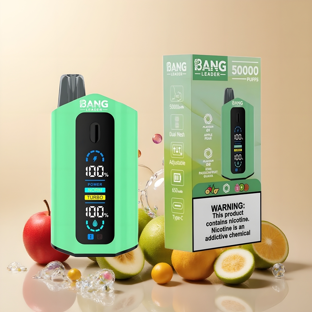 Partihandel Sverige Bang Leader 50000 Puffs 13400mAh Äpple Päron Kiwi Passionfrukt Guava