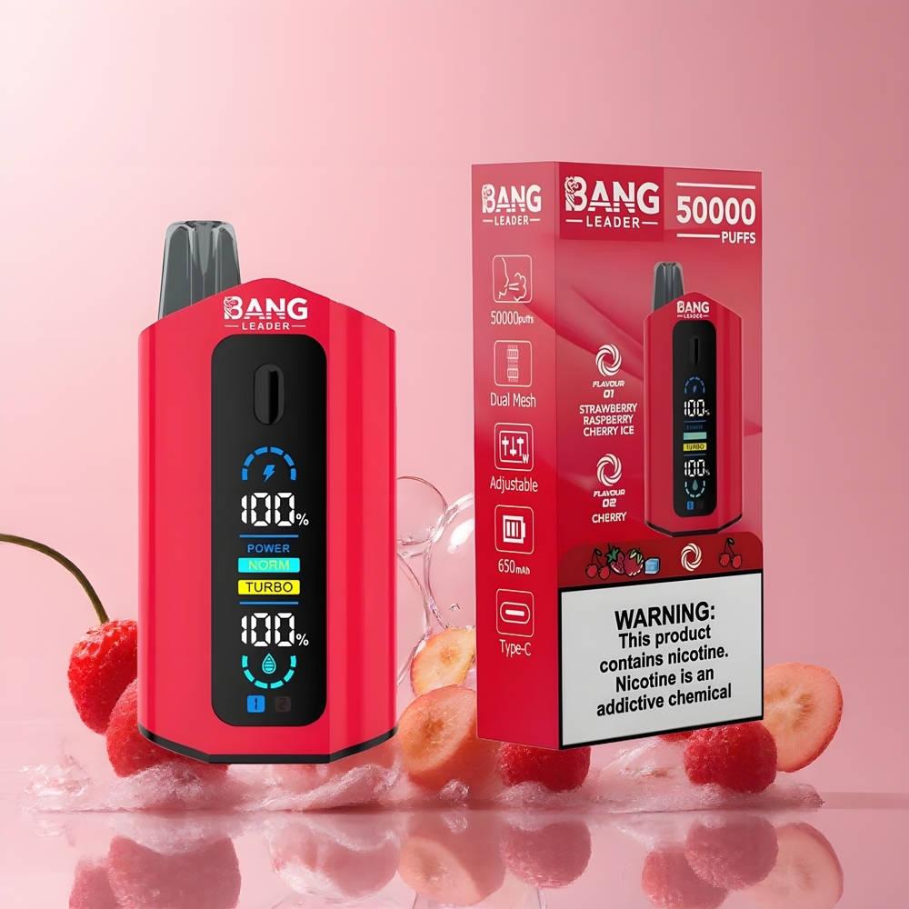 Partihandel Sverige Bang Leader 50000 Puffs Jordgubb Hallon Körsbär Is 13400mAh Typ-C