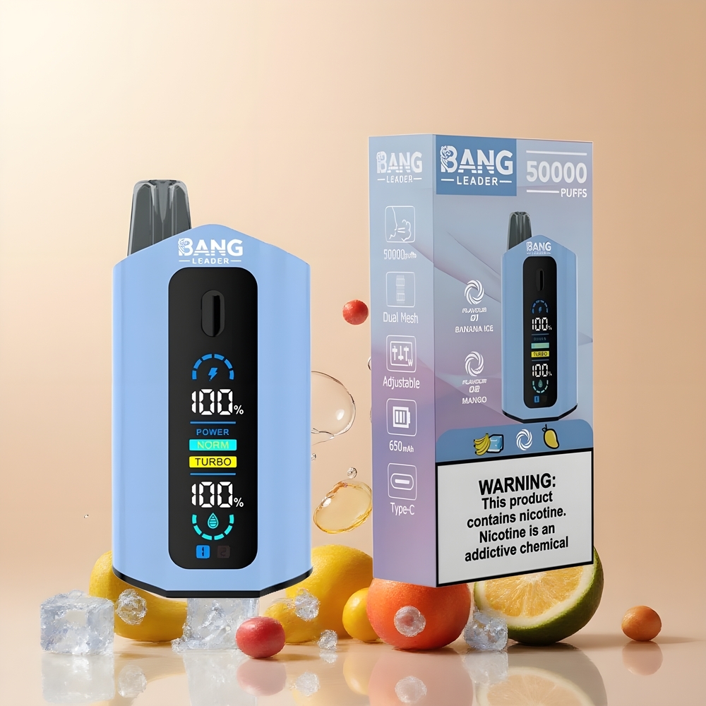 Partihandel Sverige Bang Leader 50000 Puffs Typ-C 13400mAh Banan Is Mango