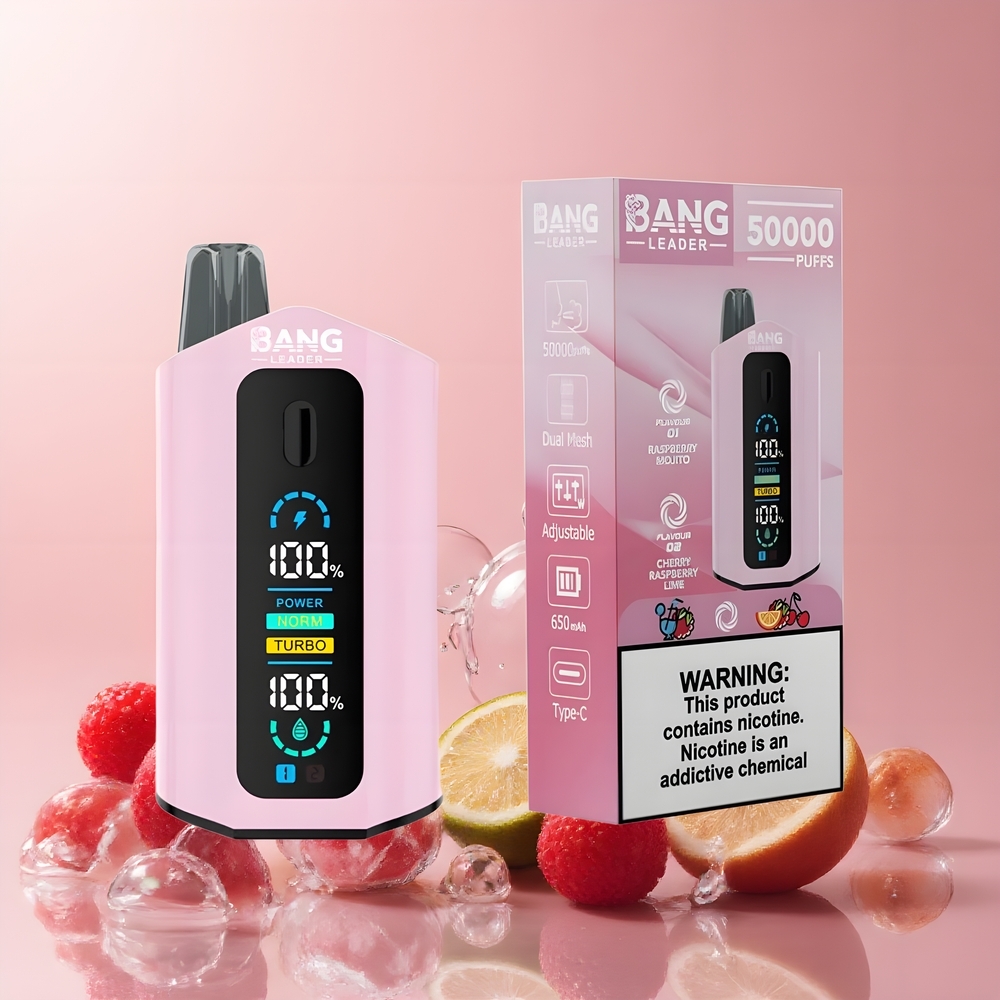 Partihandel Sverige Bang Leader 50000 Puffs Typ-C Hallon Mojito Körsbär Hallon Lime 36ml