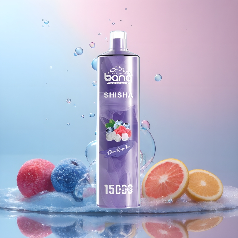 Partihandel Sverige Bang Shisha 15000 Puffs Blå Hallon Is 23ml Typ-C