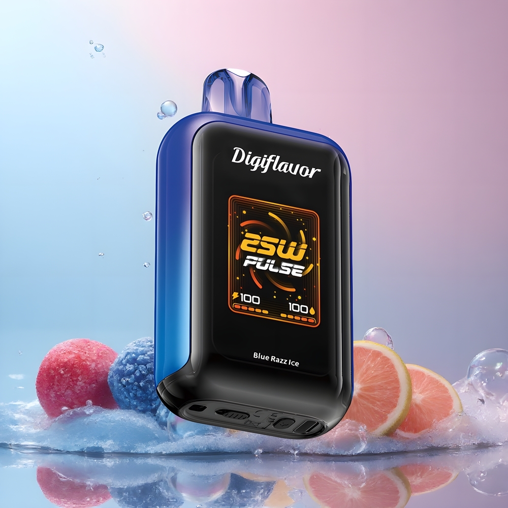 Partihandel Sverige Digiflavor SKY 25000 Puffs Vape Blå Hallon Is Dual Mesh Coil