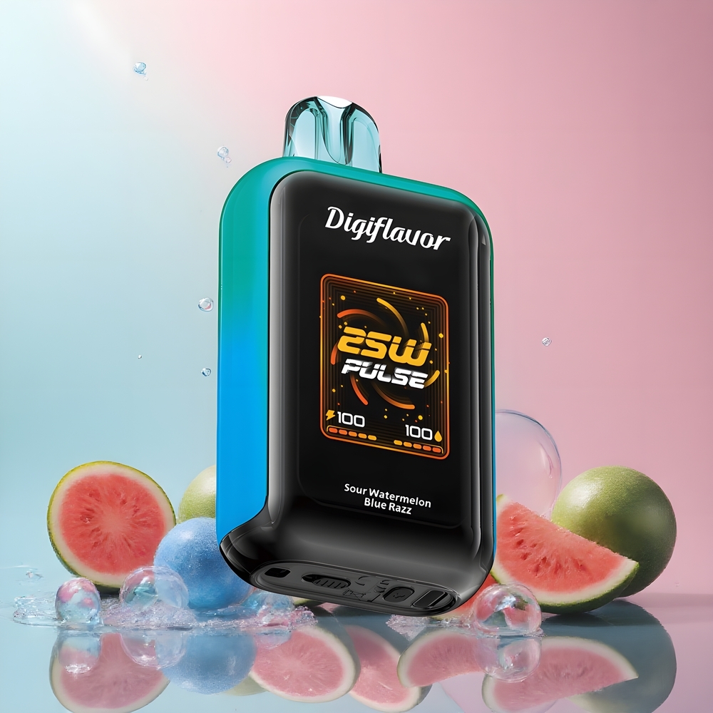 Partihandel Sverige Digiflavor SKY 25000 bloss Sur Vattenmelon Blå Hallon USB-C 16mL 5% Nikotin