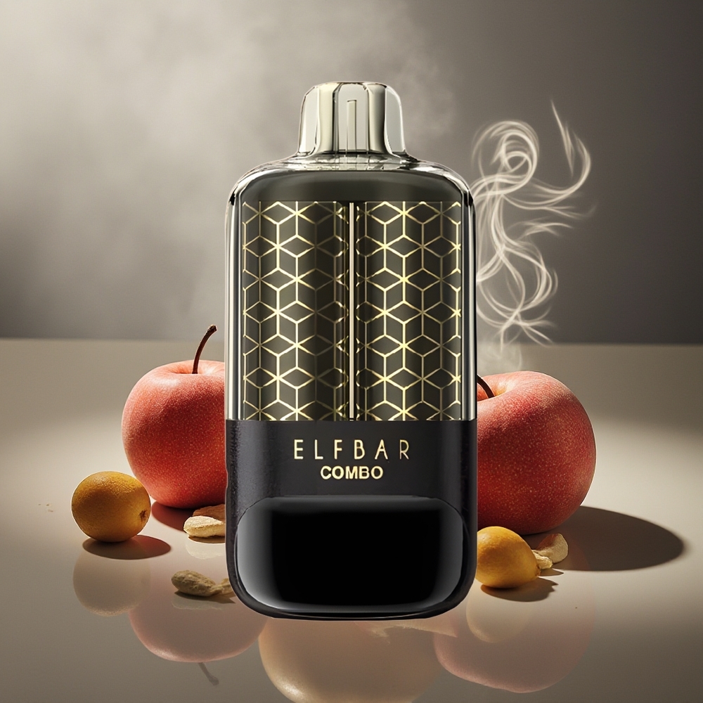 Partihandel Sverige ELF BAR COMBO 25000 Puff Engångs Vape Äpple & Saftig Persika 22ml 700mAh Type-C
