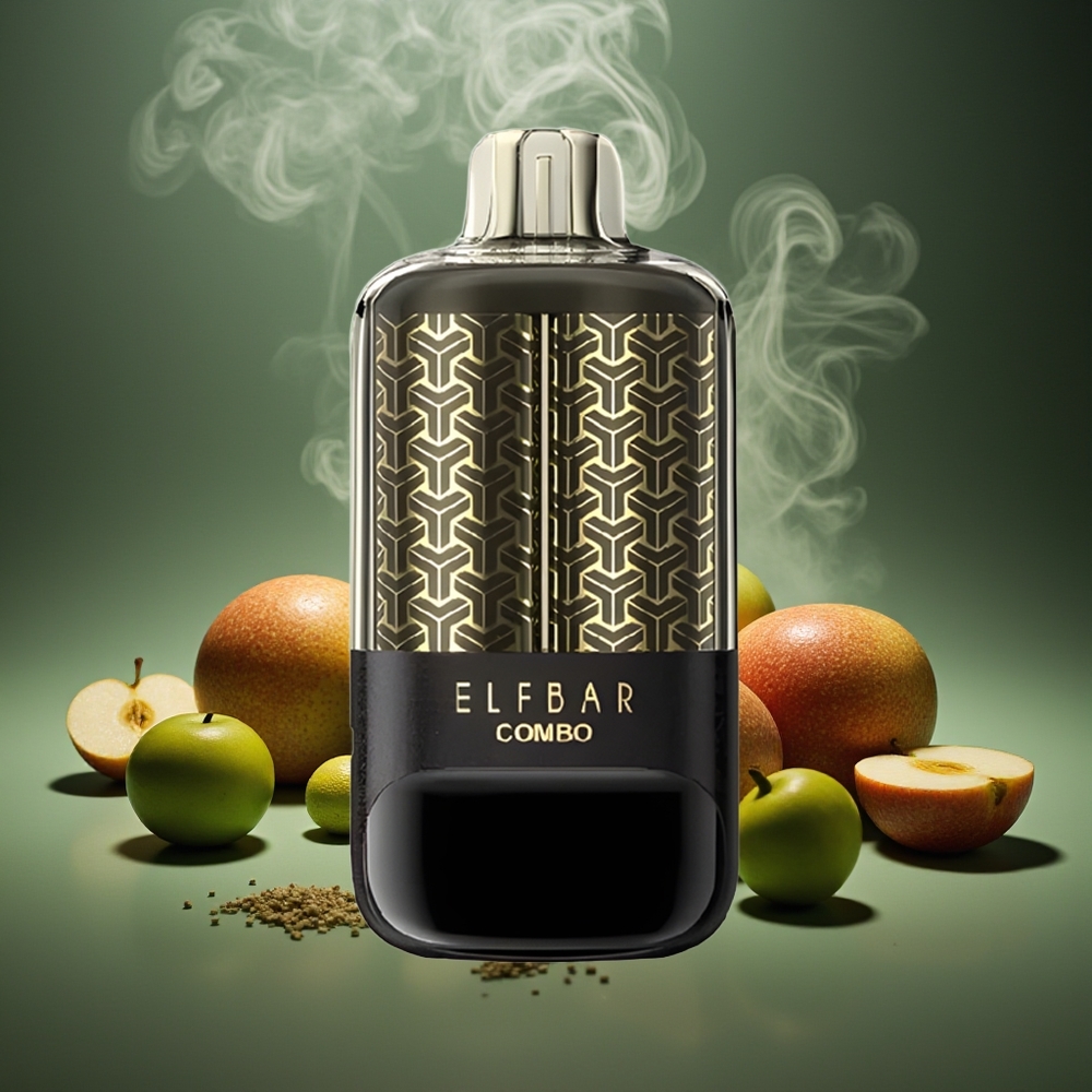 Partihandel Sverige ELF BAR COMBO 25000 Puffs 700mAh Type-C Grönt Äpple & Dubbel Äpple Shisha