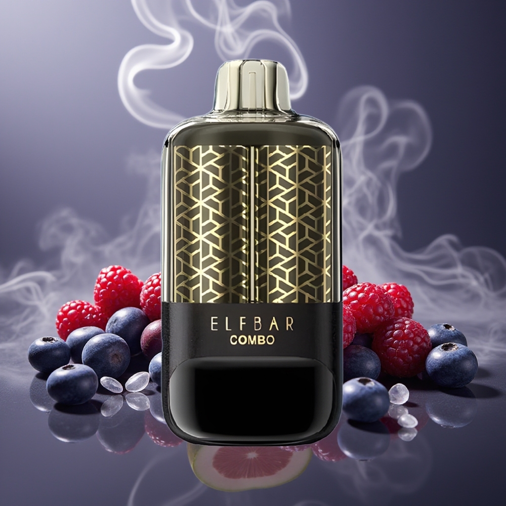 Partihandel Sverige ELF BAR COMBO 25000 Puffs Engångs Vape Blåbär Sur Hallon & Körsbär 22ml 700mAh Type-C