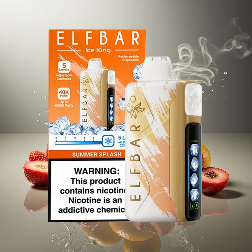 Partihandel Sverige Elf Bar Ice King 40000 Puffs 20ml 5% Laddbar LCD Sommarsvala