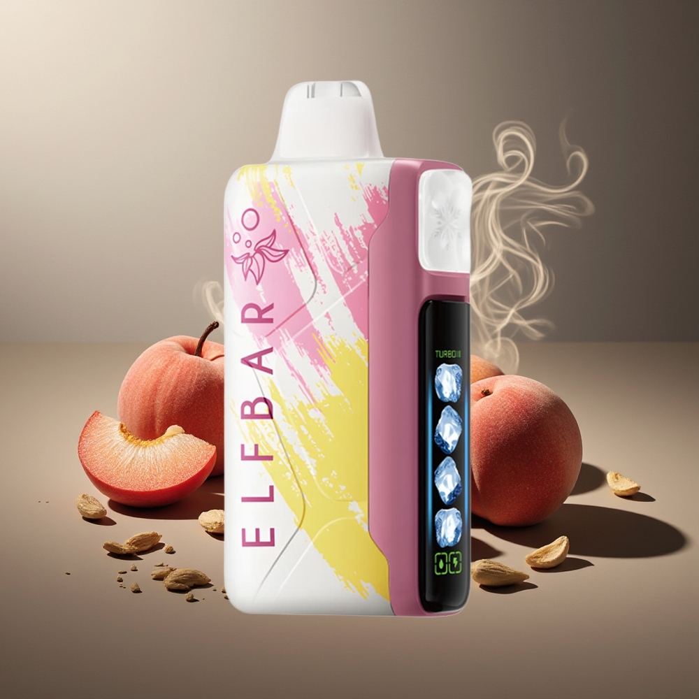 Partihandel Sverige Elf Bar Ice King 40000 Puffs LCD Display 5% Nikotin Persika+