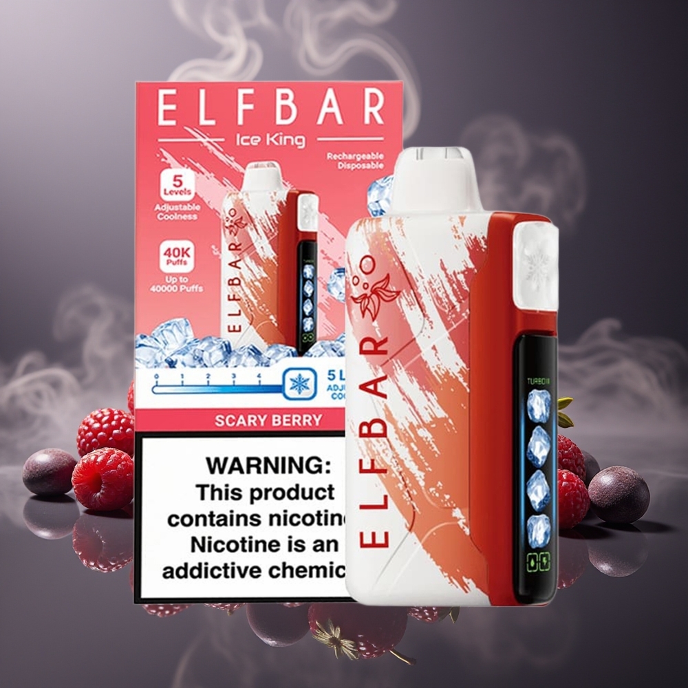 Partihandel Sverige Elf Bar Ice King 40000 Puffs LCD Skräckbär Disposable Vape