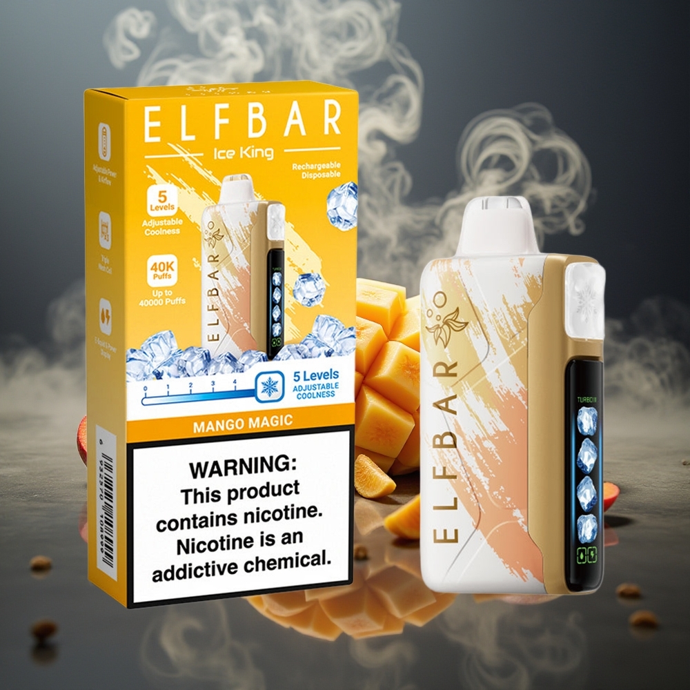 Partihandel Sverige Elf Bar Ice King 40000 Puffs Omladdningsbar 850mAh Mangomagi