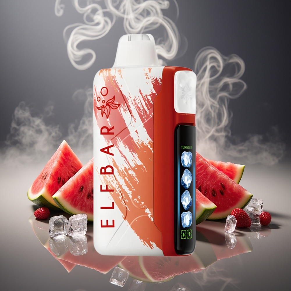 Partihandel Sverige Elf Bar Ice King 40000 Puffs Återuppladdningsbar Vattenmelon Is 850mAh LCD