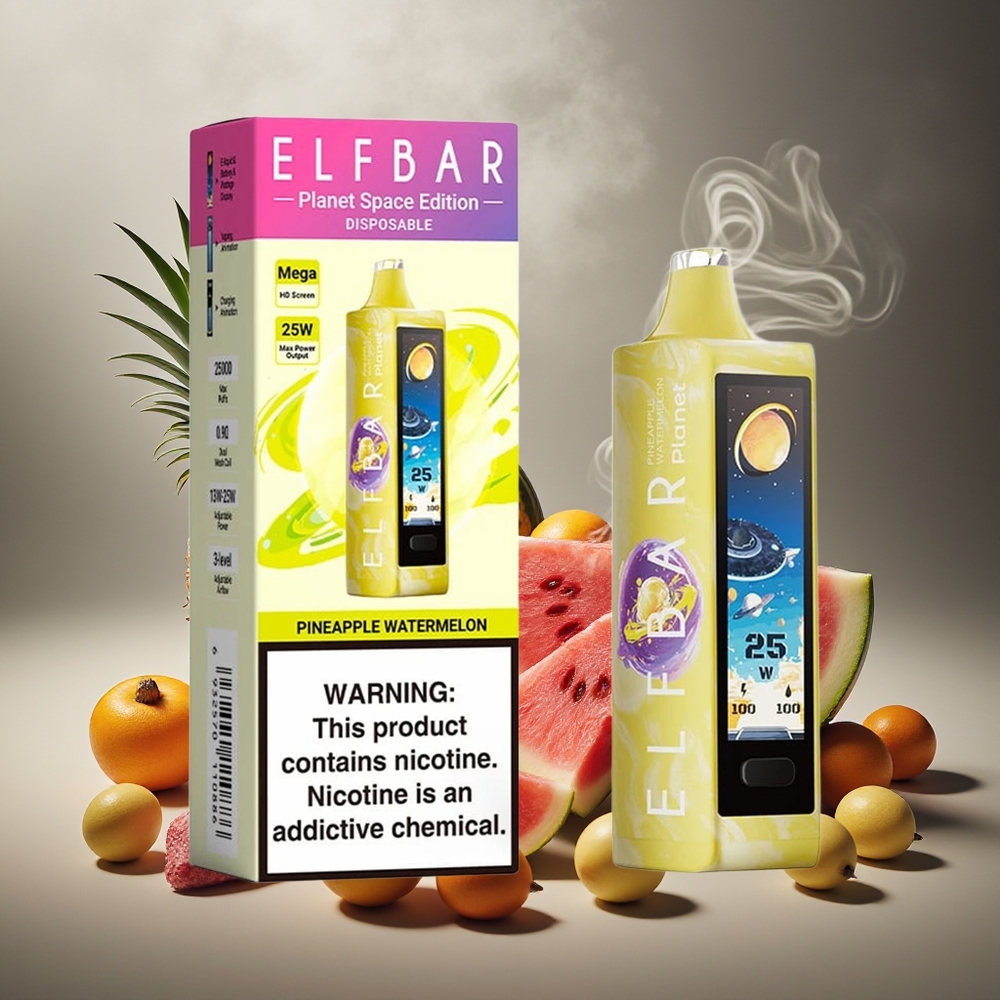 Partihandel Sverige Elf Bar Planet 25000 Puffar Engångs Vape Ananas Vattenmelon Mesh 800mAh