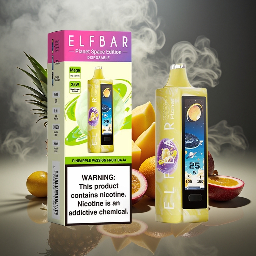 Partihandel Sverige Elf Bar Planet 25000 Puffs 18ml 800mAh Mesh Ananas Passionfrukt
