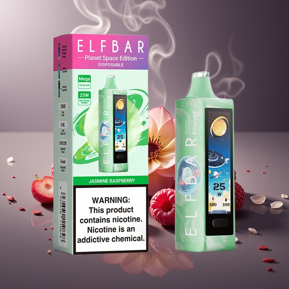 Partihandel Sverige Elf Bar Planet 25000 Puffs 18ml 800mAh Mesh Jasmin Hallon