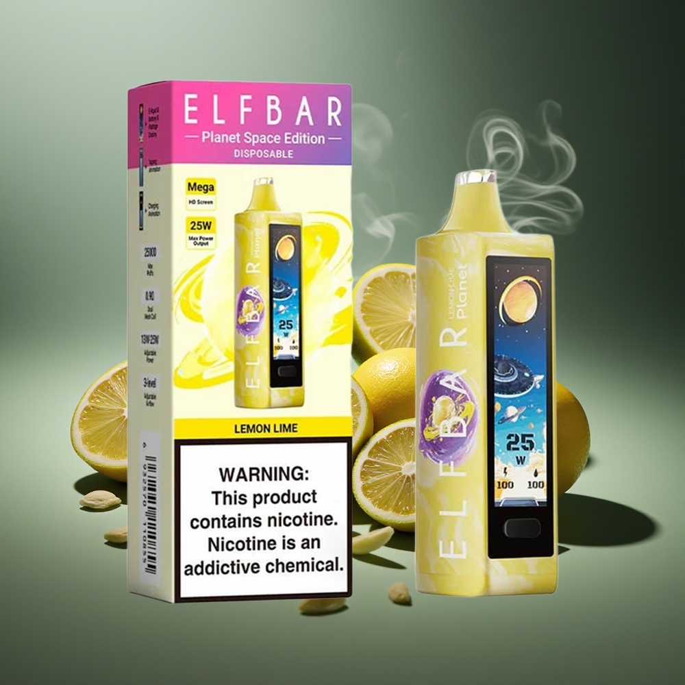 Partihandel Sverige Elf Bar Planet 25000 Puffs Engångs Vape Citron Lime 18ml Mesh 800mAh