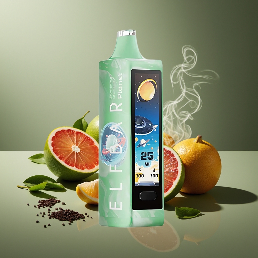 Partihandel Sverige Elf Bar Planet 25000 Puffs Engångs Vape Grapefrukt Grönt Te Mesh 800mAh